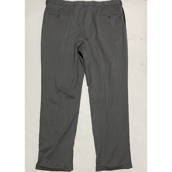 Hart Schaffner Marx Mens Dress Pants GRAY 42 x 33 WOOL Cuffed Hem PLEATED Casual - Picture 7 of 7